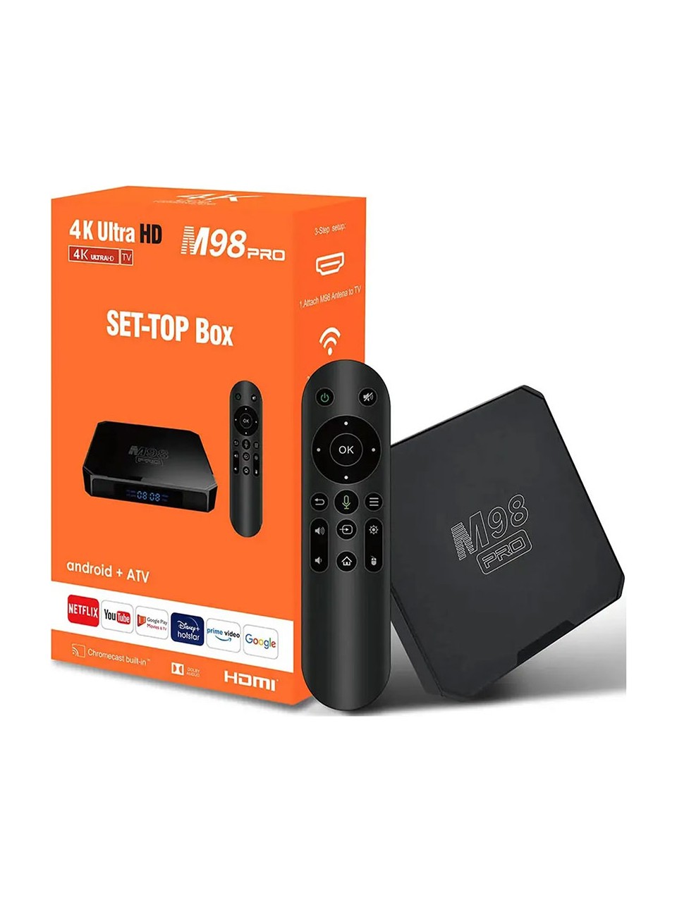 Bilişim Burada M98 Pro Android 10-0 Akıllı Sesli Kumandalı 2gb Ram 16GB 4K 3D Wıfı Android 10 Andriod Tv Box Iptv Cihaz  Iptv Box Inat Box